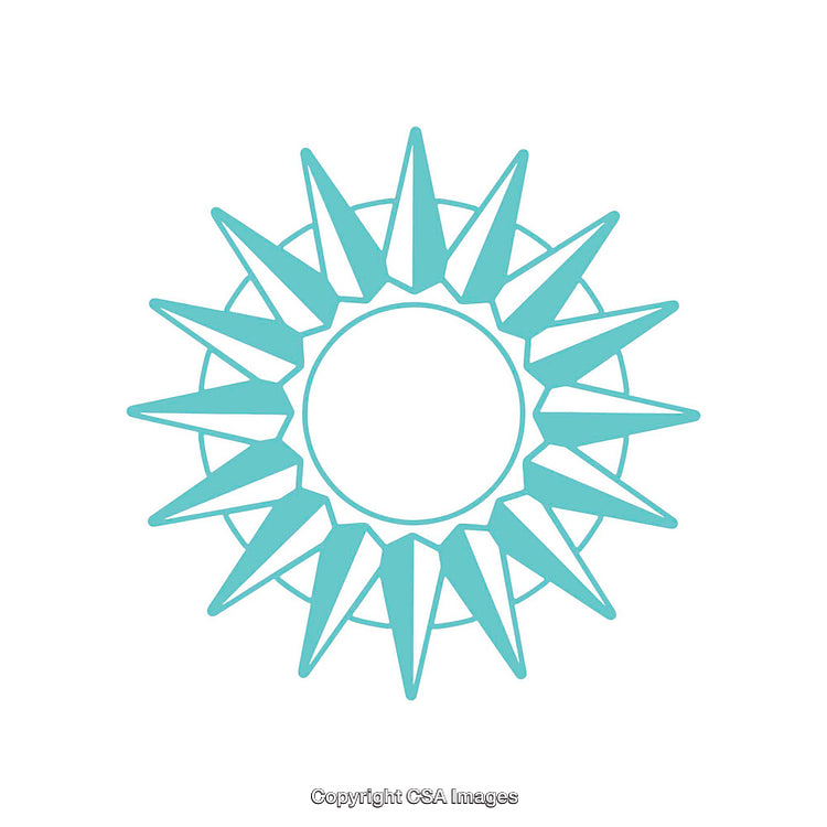 Stylized Teal Sunburst Design with Geometric Symmetry