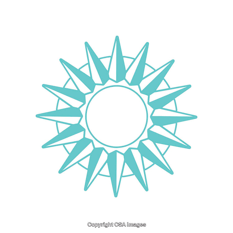 Stylized Teal Sunburst Design with Geometric Symmetry