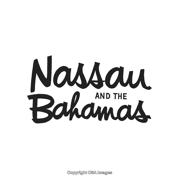 Stylized Text Design Featuring Nassau and the Bahamas in Bold Black Font