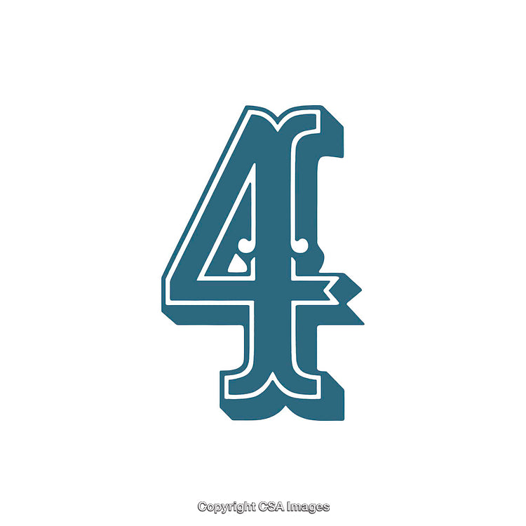 Decorative Number Four in Elegant Style Representing Creativity and Design