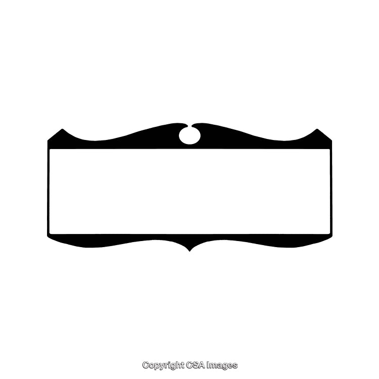 Elegant Vintage Rectangular Border Design in Black and White for Labels