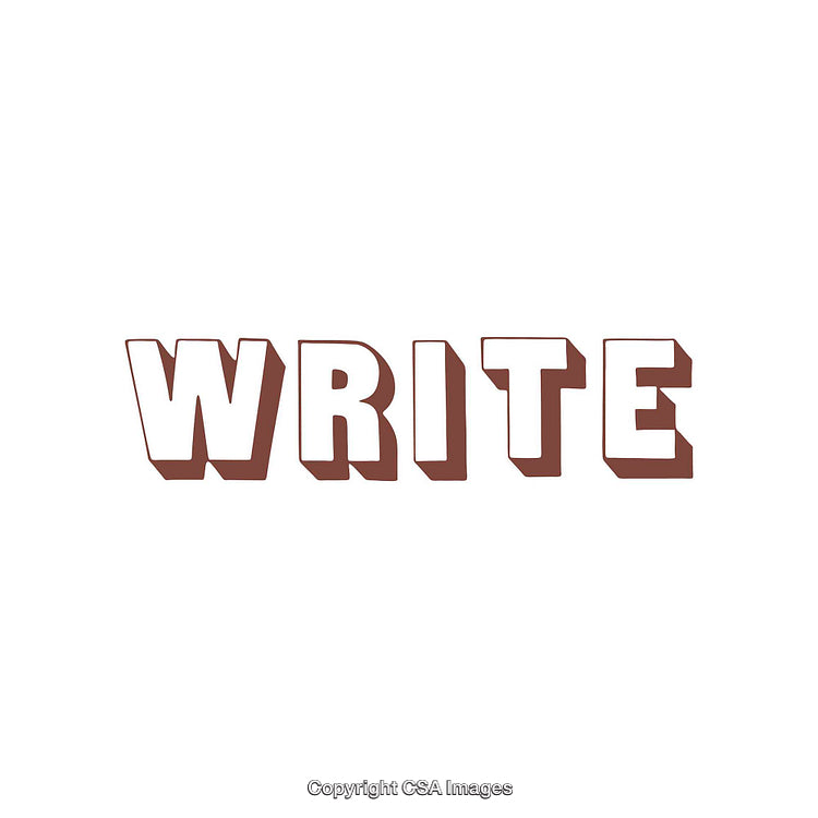 3D Typography Design Featuring the Word 'Write' in Bold Brown Letters