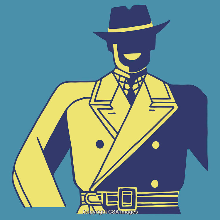 Stylized Illustration of a Dapper Gentleman in Vintage Attire