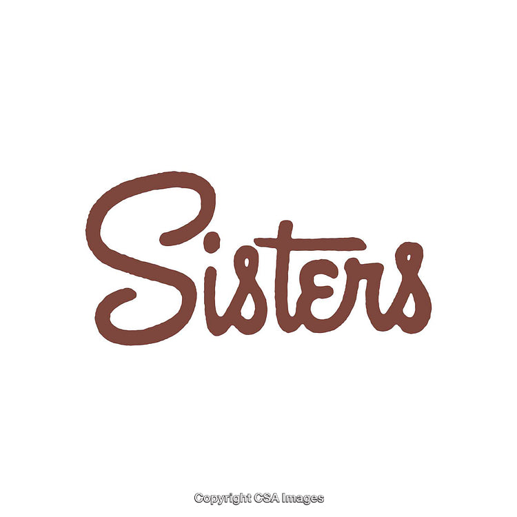 Handcrafted Calligraphic Design Featuring the Word Sisters in Stylish Brown Font