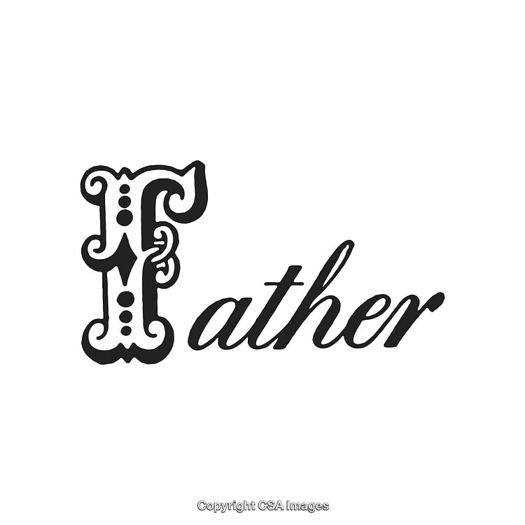 Elegant Typography Design Featuring the Word 'Father' in Black Lettering