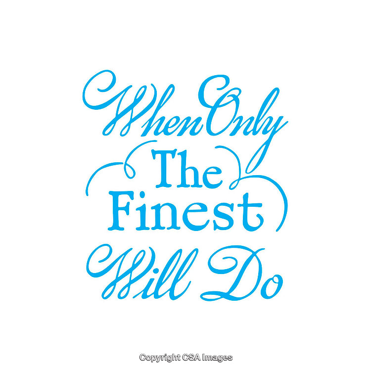 Elegant Blue Calligraphy Message Emphasizing Quality and Excellence in Fine Style