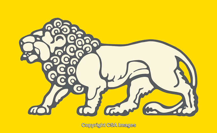 Colorful Lion Line Art Illustration Displaying Strength and Creativity