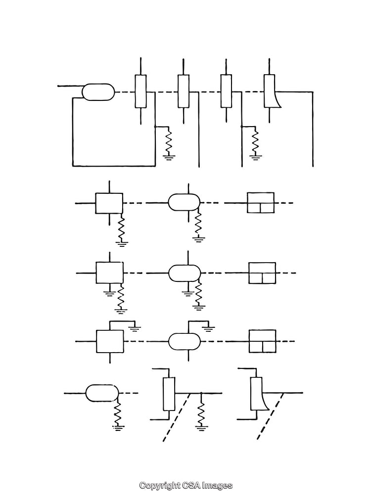 Detailed Black and White Engineering Diagrams Displaying Complex Circuit Designs