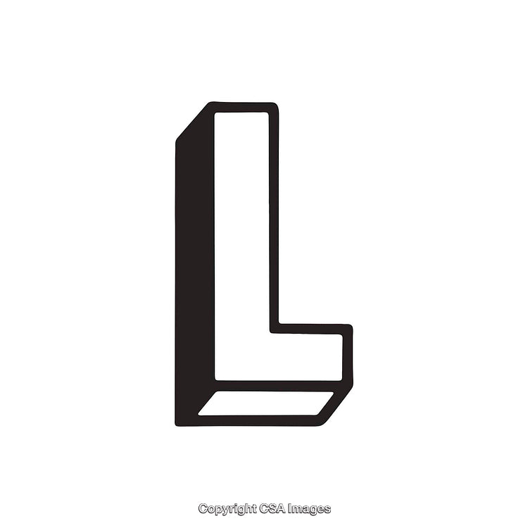 Bold Black Letter L in a Minimalist 3D Style Design
