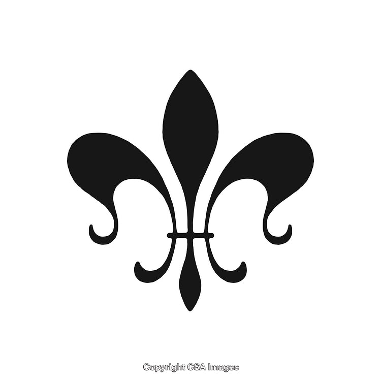 Elegant Fleur-de-Lis Symbol in Monochrome Design Style