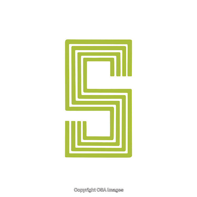 Stylized Green Letter S With Modern Maze Design