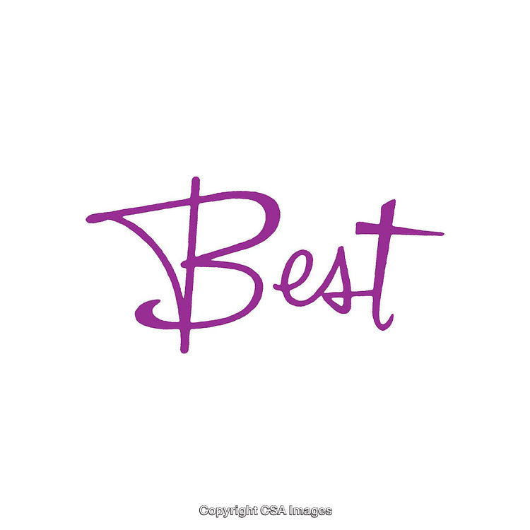 Purple Text Depicting the Word 'Best' in a Handwritten Style