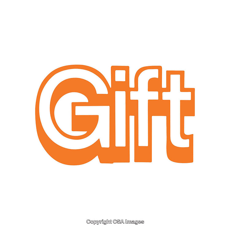 Bold Orange Gift Typography Design on a White Background
