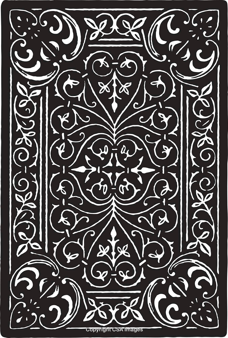 Ornate Black and White Decorative Floral Pattern Illustration with Vintage Elements