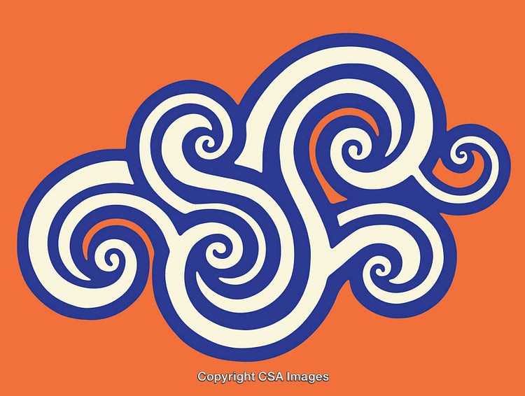 Colorful Swirling Line Art Illustration with Abstract Patterns and Bold Colors