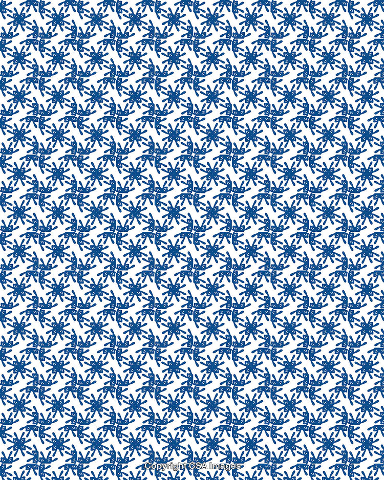 Blue Abstract Floral Styled Pattern on a Clean White Background