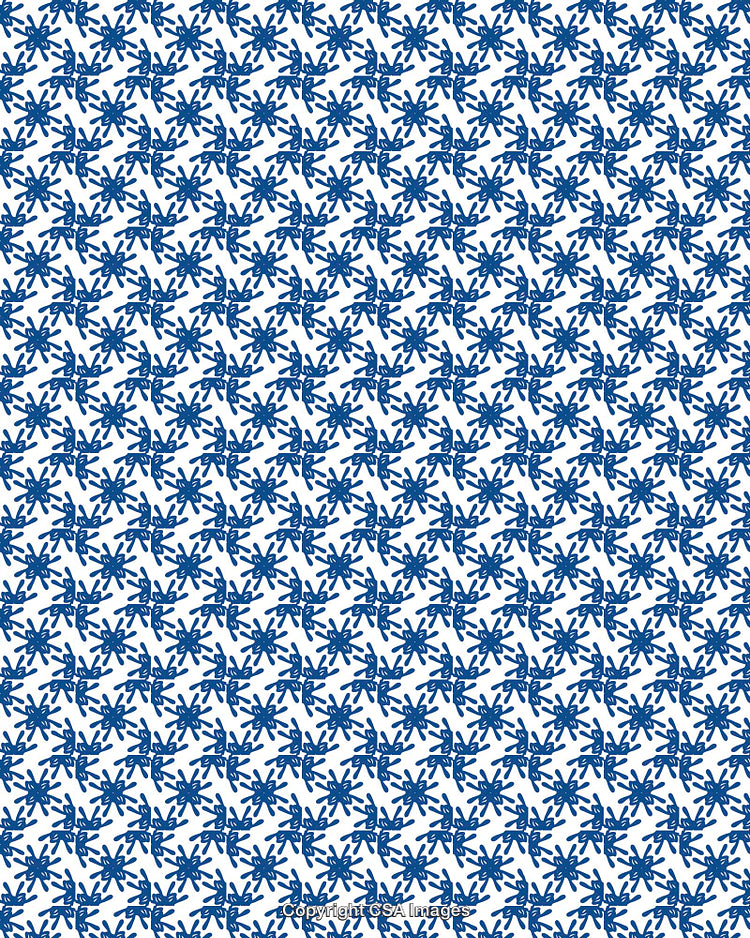 Blue Abstract Floral Styled Pattern on a Clean White Background
