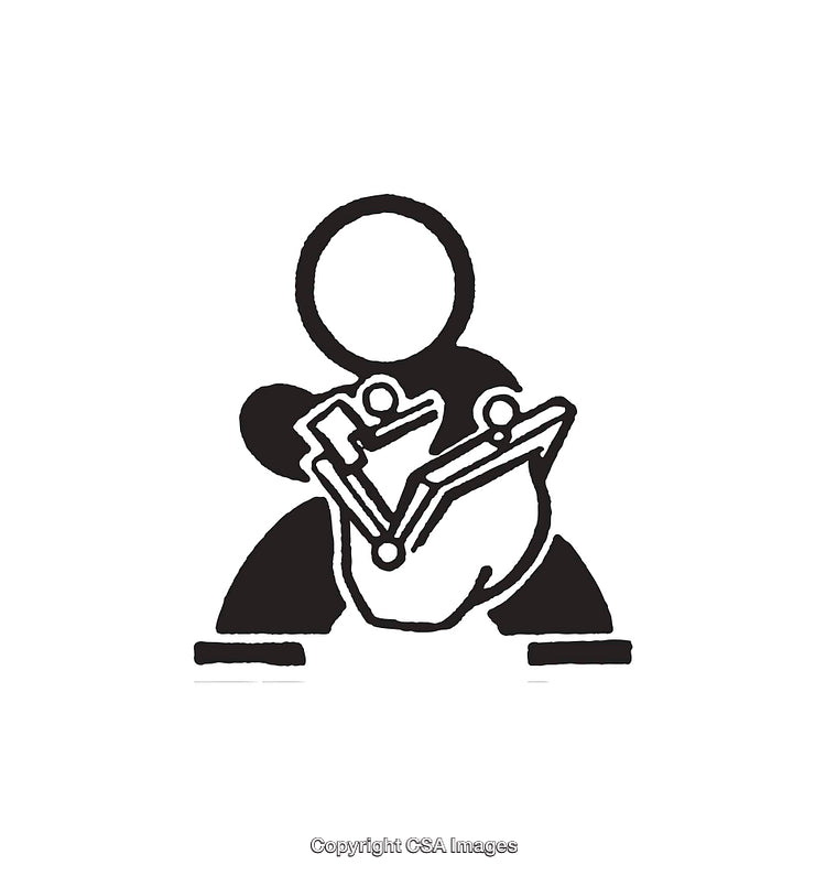 Minimalist Black and White Line Art Depicting Abstract Figures in Motion