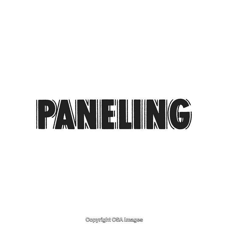 Stylized Text Illustration Featuring the Word Paneling in Bold Black Font Style