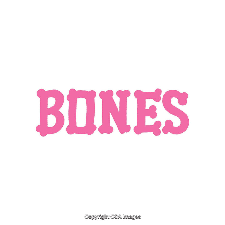 Pink Bones Text Design Isolated on a White Background