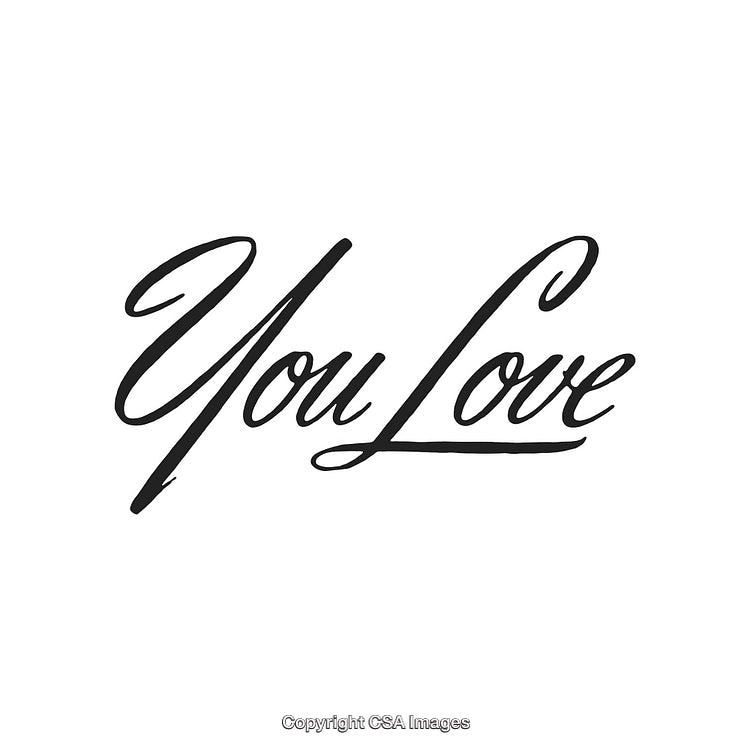 Elegant Handwritten Script with the Words You Love in Black Ink