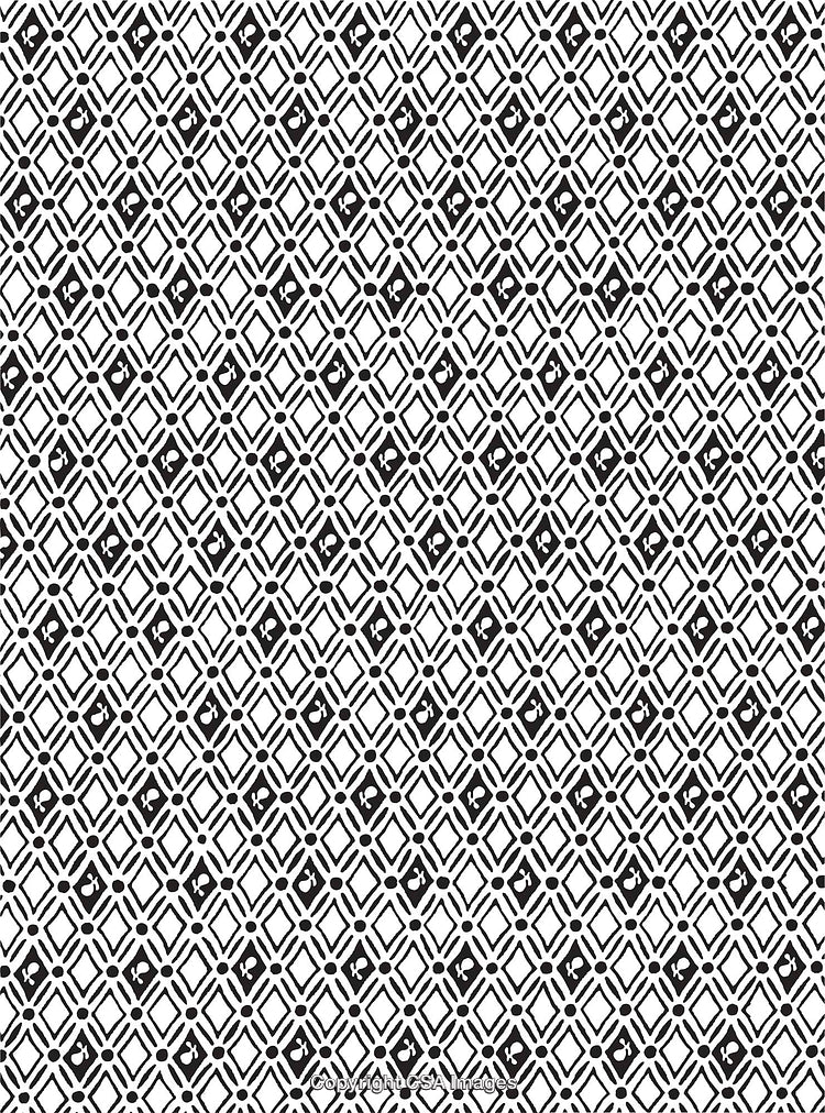 Black And White Geometric Pattern Design With Repeating Symmetrical Elements