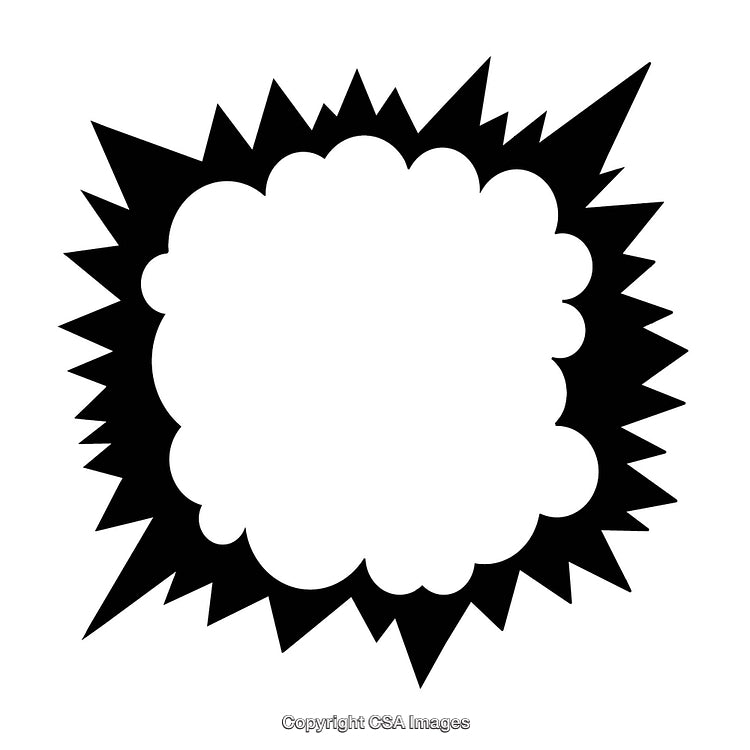 Black and White Comic Style Speech Bubble Flash Effect Design