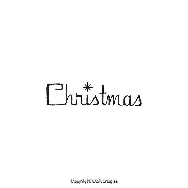 Elegant Hand-Drawn Christmas Typography Design on White Background