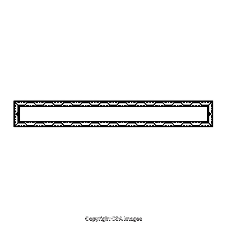 Black and White Ornamental Border Design with Symmetrical Pattern