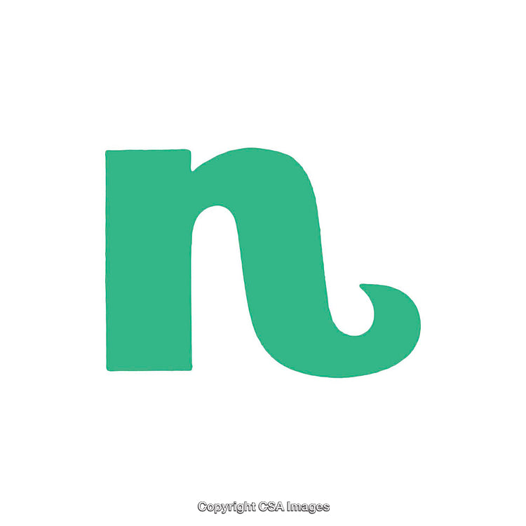 Stylized Green Letter N Design on Clean White Background