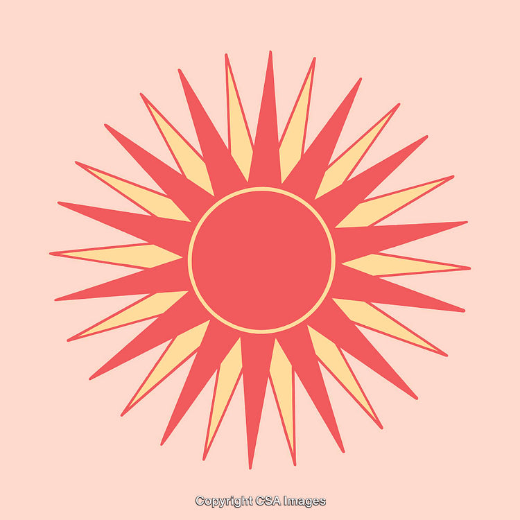 Elegant Line Art Illustration of a Stylized Sunburst Design