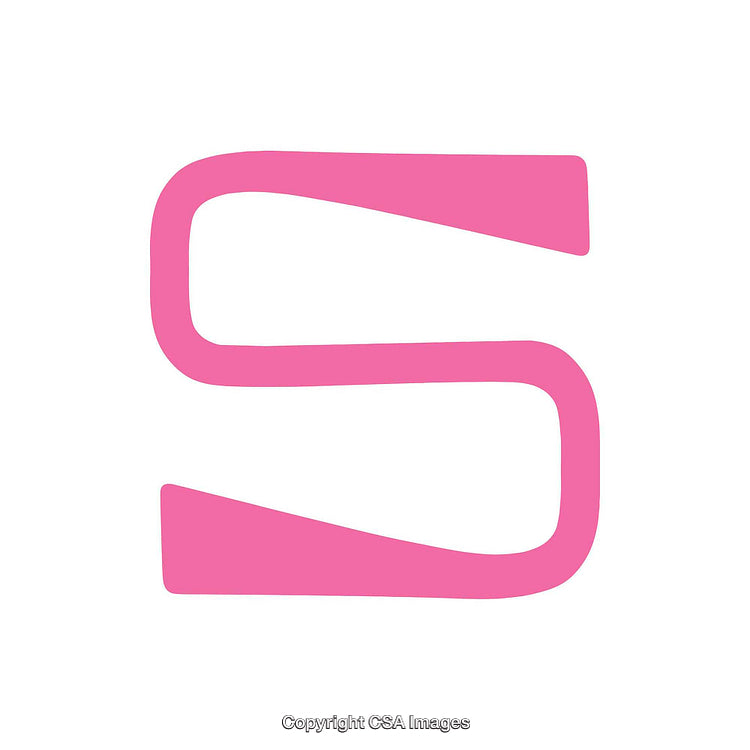 Stylized Pink Letter S on a White Background Design