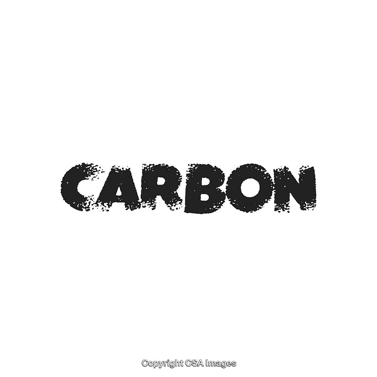 Bold Grunge Typography of the Word Carbon with Black Texture Effect