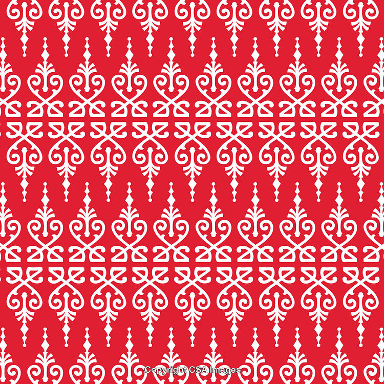 Elegant Red and White Ornamental Pattern Design Illustration