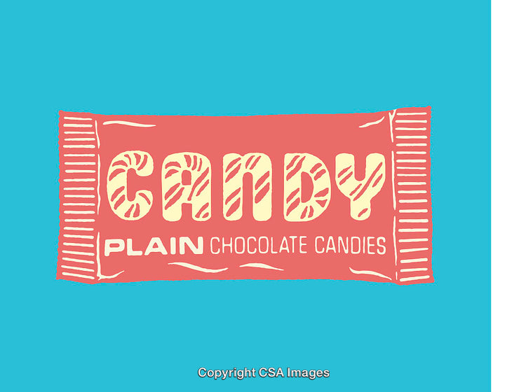 Colorful Line Art Illustration of a Candy Packaging Design