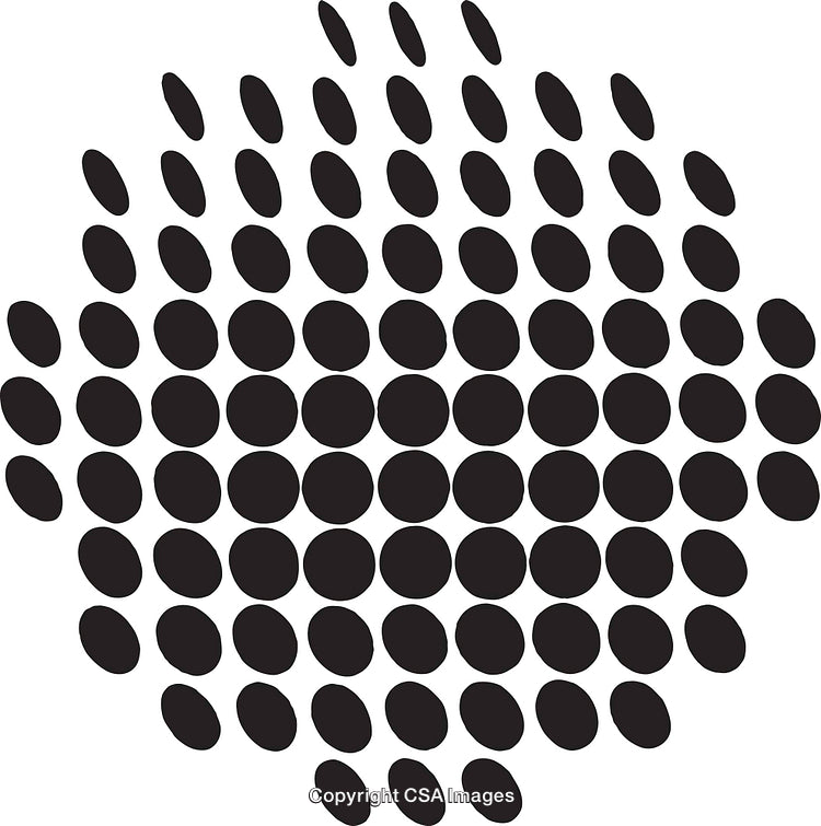 Abstract Black and White Circular Dotted Pattern with Symmetrical Design