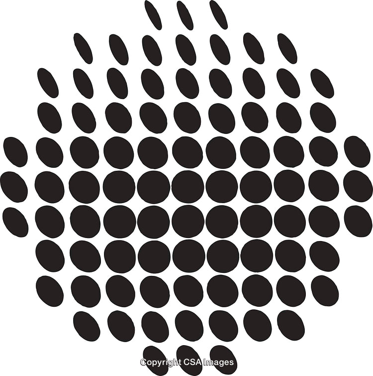 Abstract Black and White Circular Dotted Pattern with Symmetrical Design