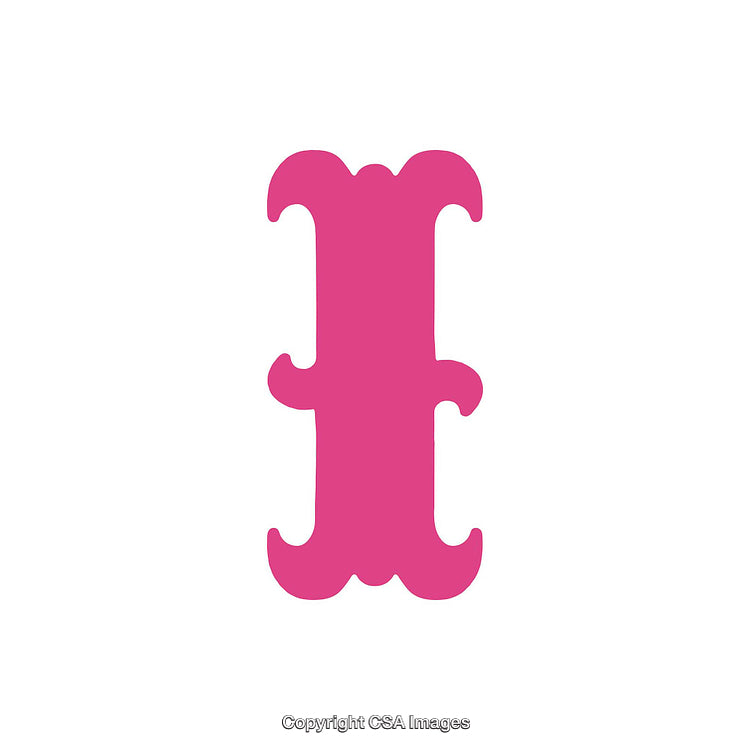 Pink Ornamental Letter I on a Clean White Background