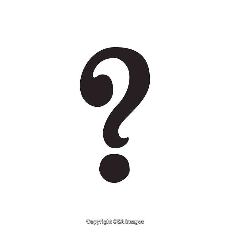 Stylized Question Mark Symbol in Black on a White Background