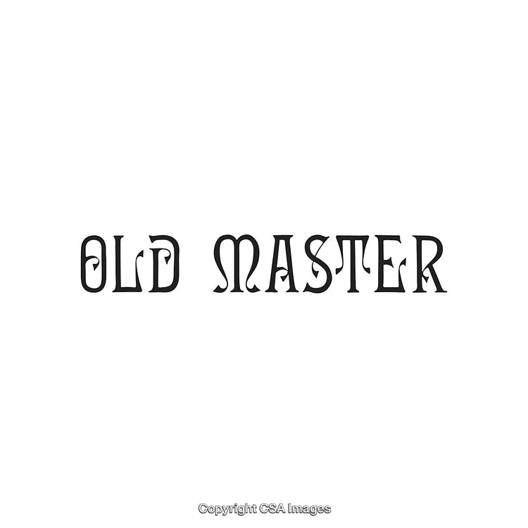 Decorative Black Text Design Featuring the Words 'Old Master' on White Background