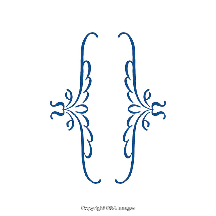 Elegant Blue Decorative Floral Swirl Design for Ornamentation or Borders