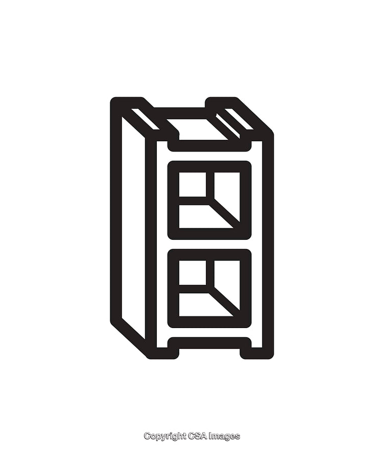 Minimalist Black and White Bookshelf Icon Design