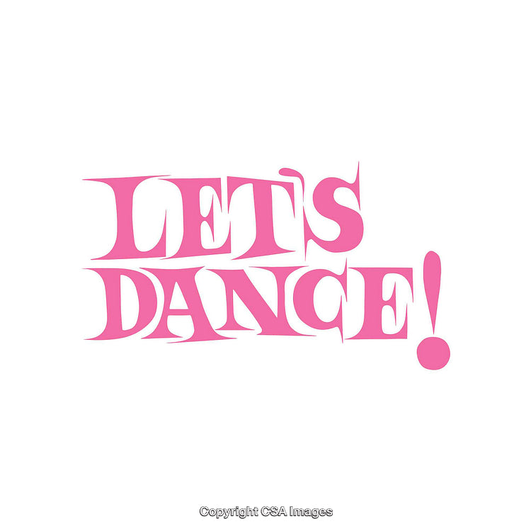 Bold Pink Typography with 'Let's Dance!' on White Background