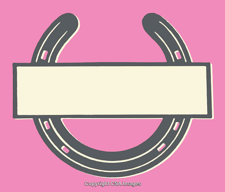 Colorful Horseshoe Design with Blank Space for Personalization