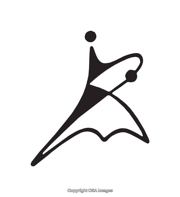 Abstract Black and White Line Art Symbol on White Background