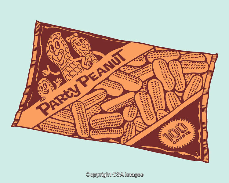 Color Line Art Illustration of a Party Peanut Snack Package Design