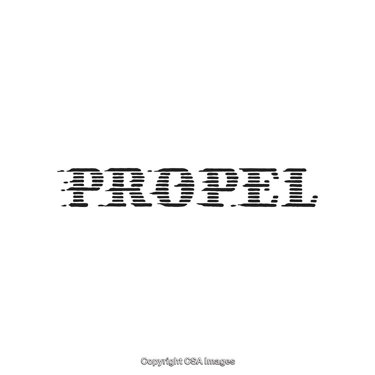 Dynamic Text Graphic Displaying the Word Propel on a Clean White Background