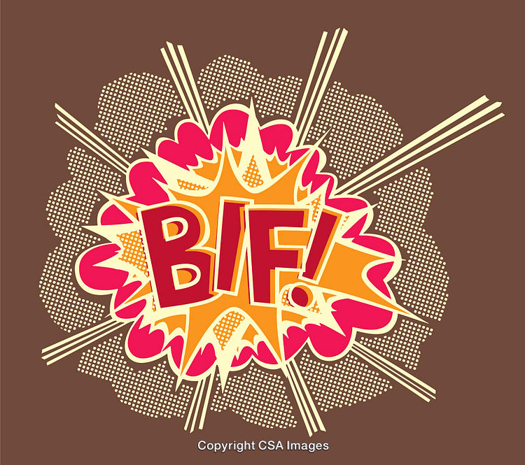 Retro Pop Art Explosion Featuring Bif Comic Text Effect Design