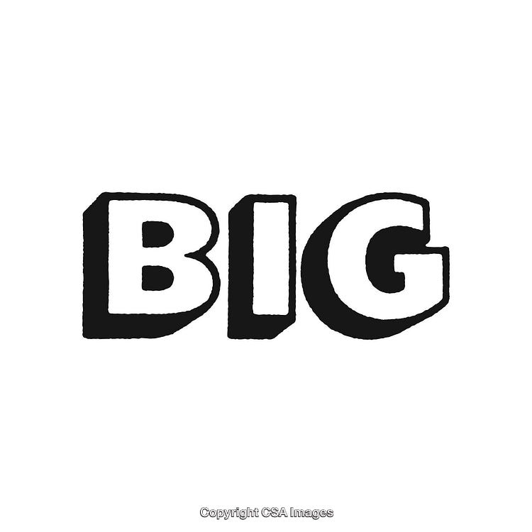 Bold Black Text Design of the Word BIG on a White Background