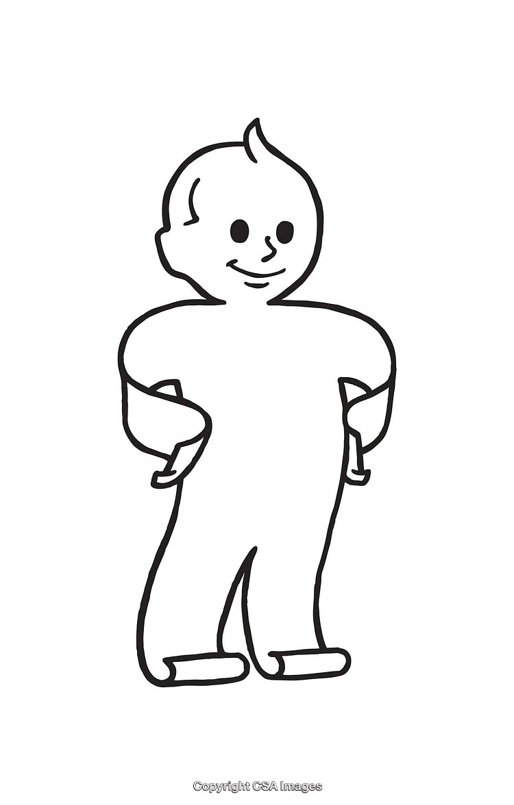 Minimalistic Line Art Illustration of a Person with Simple Features